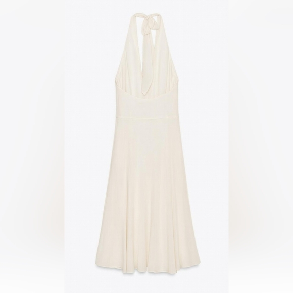 Elegant Zara Cream Halter Dress - Picture 2 of 5